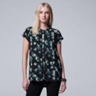 Women's Simply Vera Vera Wang Essential Popover Top, Size: Medium, Dark Green