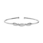 Sterling Silver 1/10 Carat T.w. Diamond Infinity Cuff Bracelet, Women's, Size: 6.5, White