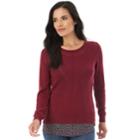 Women's Apt. 9&reg; Pointelle Sweater, Size: Xlrg Av/rg, Bordeaux Dots