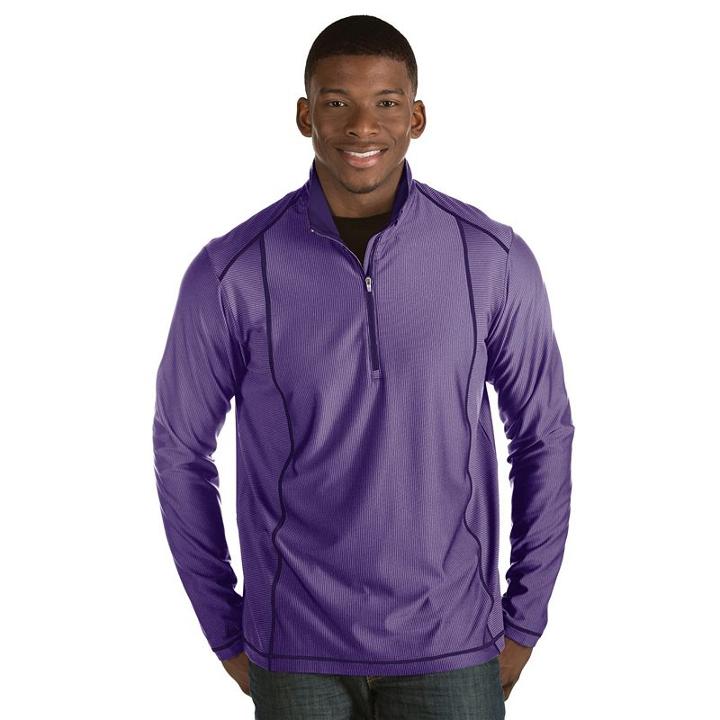 Men's Antigua Tempo Classic-fit Half-zip Pullover Sweater, Size: Xl, Drk Purple