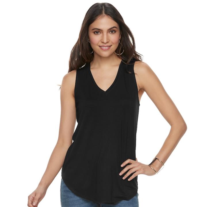 Women's Apt. 9&reg; V-neck Tank, Size: Xxl, Black