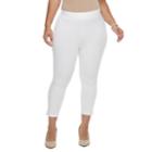 Plus Size Utopia By Hue Ankle Slit Leggings, Women's, Size: 2xl, White
