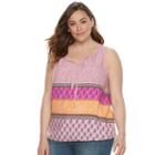 Plus Size Sonoma Goods For Life&trade; Front Tie Tank, Women's, Size: 3xl, Med Pink