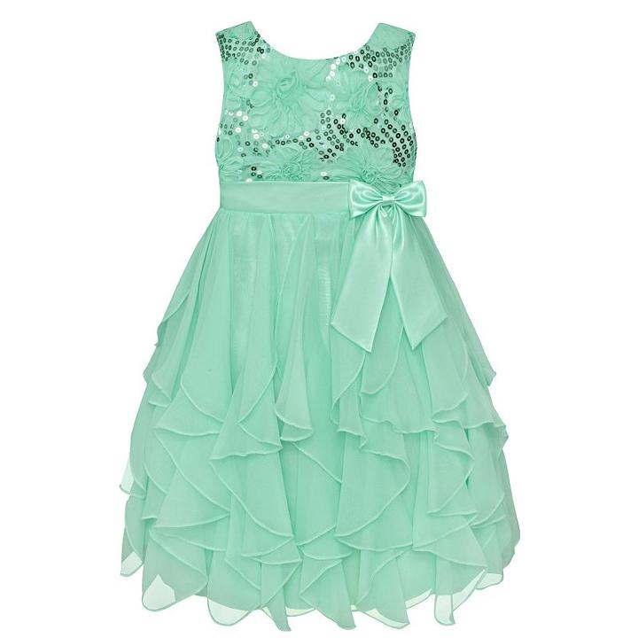 Girls 7-16 & Plus Size American Princess Sequin Bodice & Corkscrew Skirt Dress, Girl's, Size: 8, Lt Green