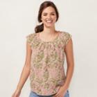 Women's Lc Lauren Conrad Love, Lauren Pleated Top, Size: Xl, Pink