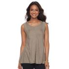 Women's Dana Buchman Printed Sharkbite Tank, Size: Small, Dark Beige