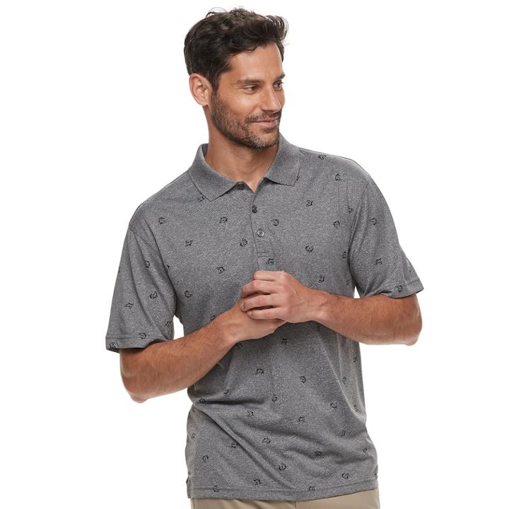 Men's Haggar Regular-fit Patio Polo, Size: Medium, Grey