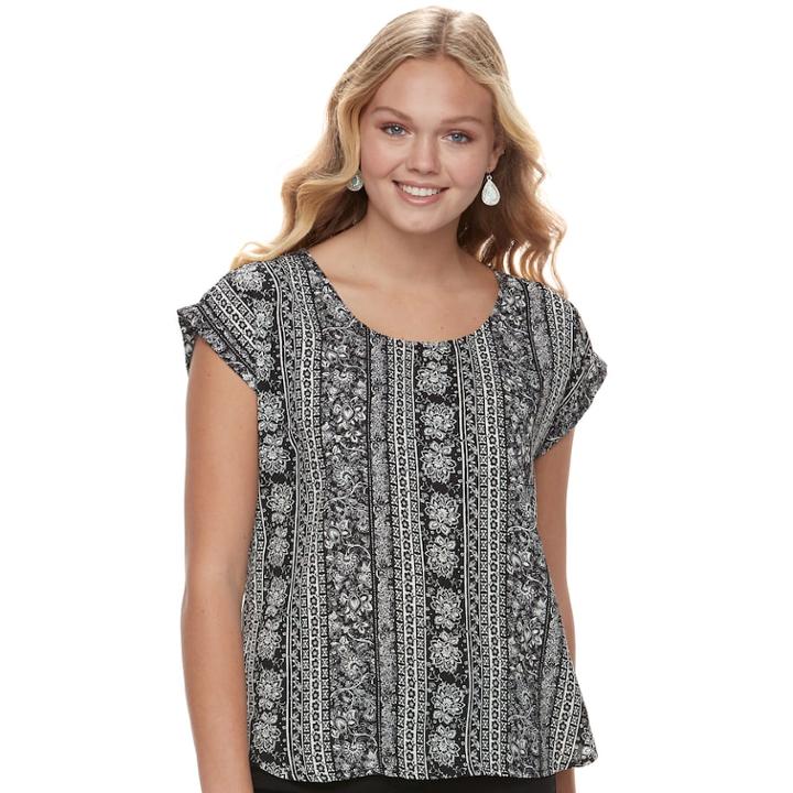 Juniors' Pink Republic Printed Dolman Top, Teens, Size: Large, Oxford