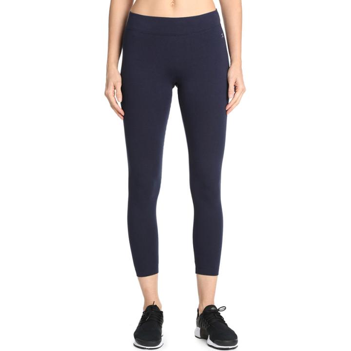 Women's Danskin Wide Waist Ankle Leggings, Size: Large, Blue (navy)