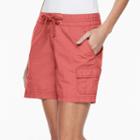 Women's Columbia Green Meadows Cargo Poplin Shorts, Size: 14, Red Other