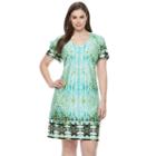 Plus Size Suite 7 Carper Medallion Shift Dress, Women's, Size: 14 W, Turquoise/blue (turq/aqua)