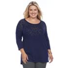 Plus Size Apt. 9&reg; Embellished Tunic, Women's, Size: 2xl, Drk Purple