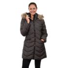 Women's Fleet Street Hooded Chevron Puffer Down Coat, Size: Medium, Red/coppr (rust/coppr)