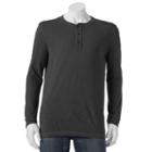 Men's Sonoma Goods For Life&trade; Classic-fit Garment-dyed Slubbed Henley, Size: Medium, Grey
