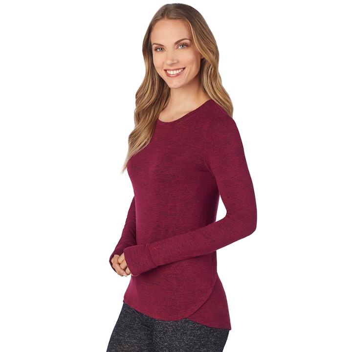 Plus Size Women's Cuddl Duds Soft Knit Crewneck Top, Size: 2xl, Red