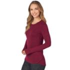 Plus Size Women's Cuddl Duds Soft Knit Crewneck Top, Size: 2xl, Red