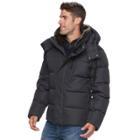 Big & Tall Men's Am Studio By Andrew Marc Down Faux-fur Hooded Jacket, Size: Xxl Tall, Black