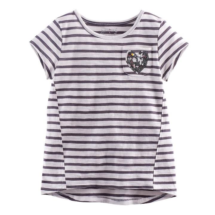 Girls 4-10 Jumping Beans&reg; Short Sleeve Forward Seam Tee, Girl's, Size: 8, Grey
