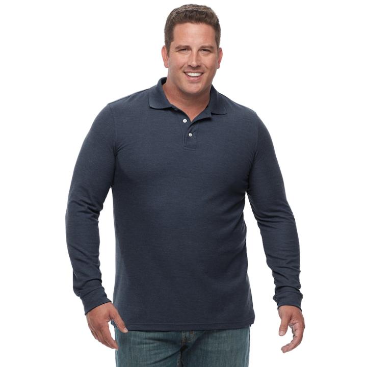 Big & Tall Croft & Barrow&reg; Classic-fit Stretch Performance Pique Polo, Men's, Size: Xl Tall, Dark Blue