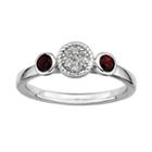 Stacks And Stones Sterling Sterling Silver Garnet And Diamond Accent Stack Ring, Women's, Size: 9, Red