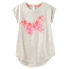 Girls 4-12 Oshkosh B'gosh&reg; Butterfly Graphic Tunic Top, Size: 4-5, Light Grey
