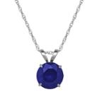 Everlasting Gold Lab-created Sapphire 10k White Gold Pendant Necklace, Women's, Blue