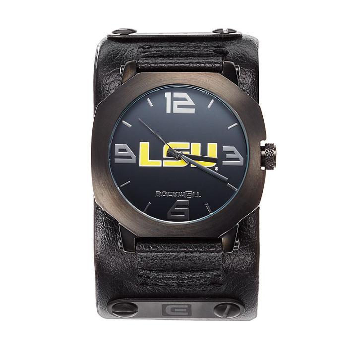 Rockwell Lsu Tigers Assassin Leather Watch - Men, Black