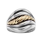 Two Tone Sterling Silver Rope Swirl Ring, Women's, Size: 9