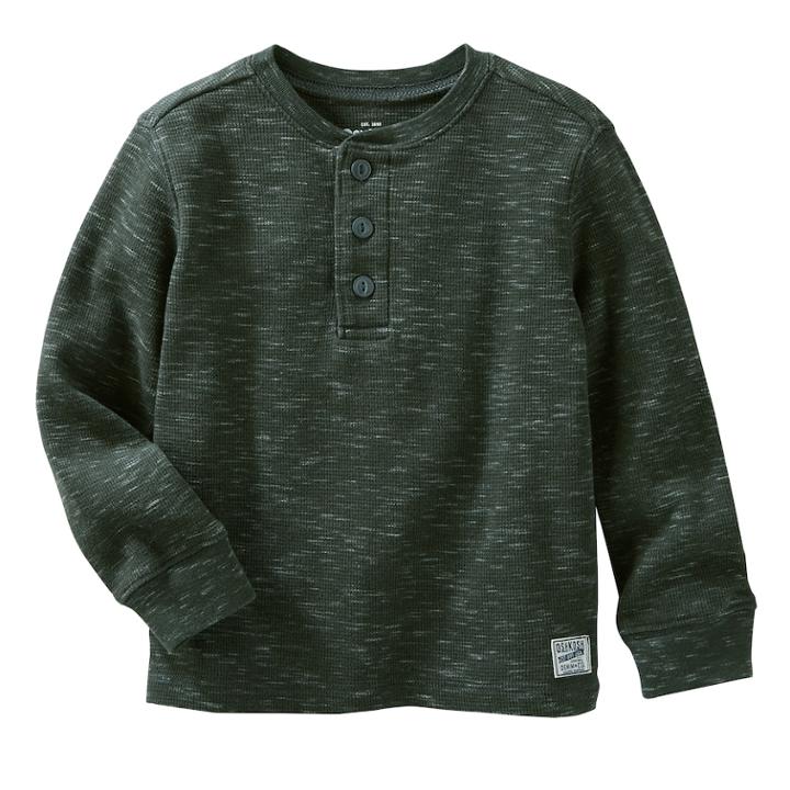 Boys 4-12 Oshkosh B'gosh&reg; Long Sleeve Henley, Size: 4, Grey