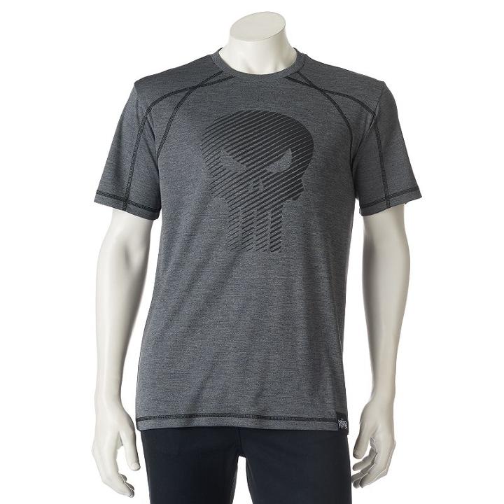 Men's Marvel Hero Elite The Punisher Pieced Tee, Size: Medium, Dark Grey
