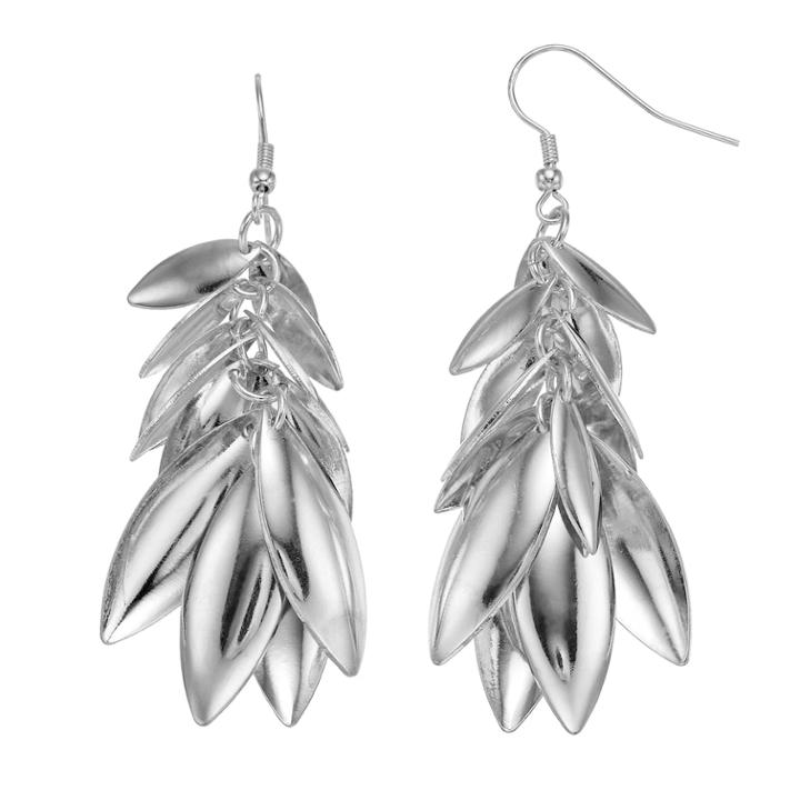 Marquise Cluster Nickel Free Drop Earrings, Women's, Silver