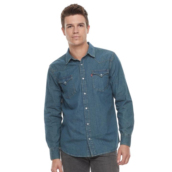 Boys 8-20 Levi's Woven Denim Shirt, Size: Small, Med Blue