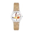 Disney's Beauty And The Beast Belle, Chip & Sultan Kids' Glittery Leather Watch, Girl's, Yellow