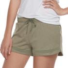 Juniors' So&reg; Inset Mesh Running Shorts, Teens, Size: Medium, Med Green