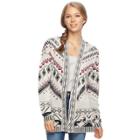 Juniors' Pink Republic Geometric Long Sleeve Cardigan, Teens, Size: Xl, Lt Beige
