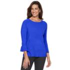 Women's Napa Valley Boatneck Bell-sleeve Sweater, Size: Small, Blue