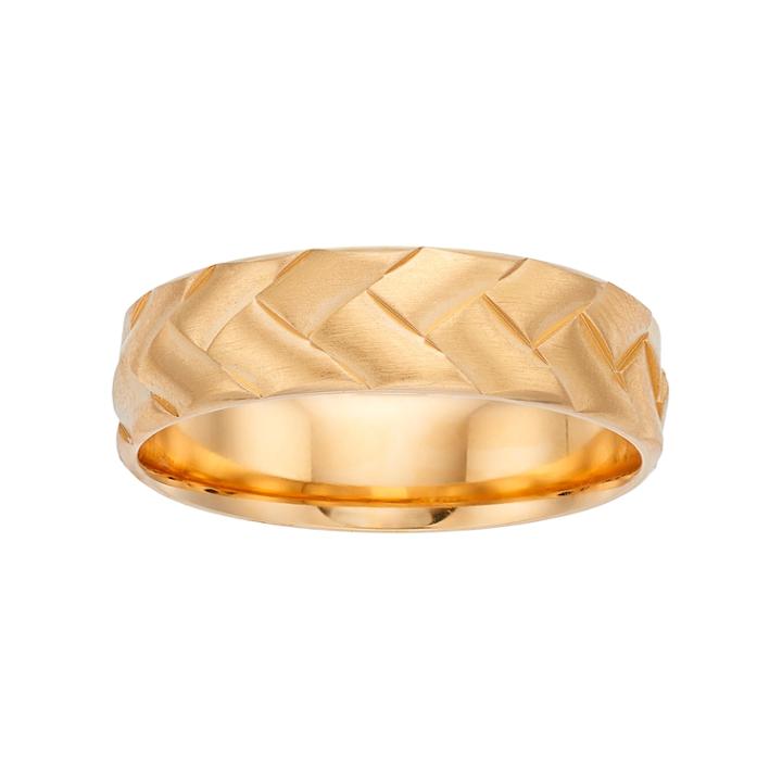 Men's Sterling Silver Braided Wedding Band, Size: 11, Yellow