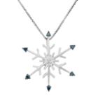 Blue And White Diamond Accent Sterling Silver Snowflake Pendant Necklace, Women's, Size: 18