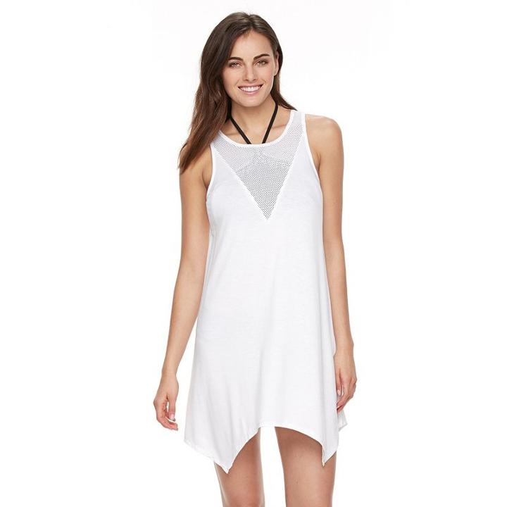 Women's Apt. 9&reg; Mesh-inset Cover-up, Size: Xl, White