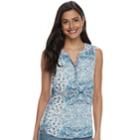 Women's Sonoma Goods For Life&trade; Printed Tank, Size: Xxl, Light Blue