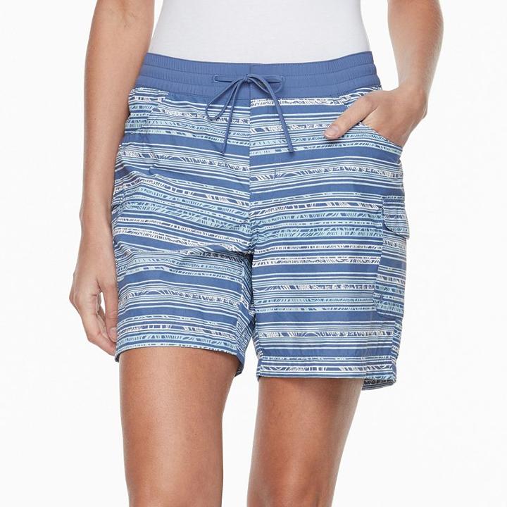 Women's Columbia Amberley Stream Striped Cargo Shorts, Size: Small, Drk Purple