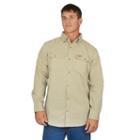 Men's Stanley Twill Button-down Shirt, Size: Medium, Beig/green (beig/khaki)
