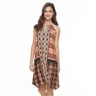 Women's Suite 7 Mix Print Shift Dress, Size: 10, Orange Oth