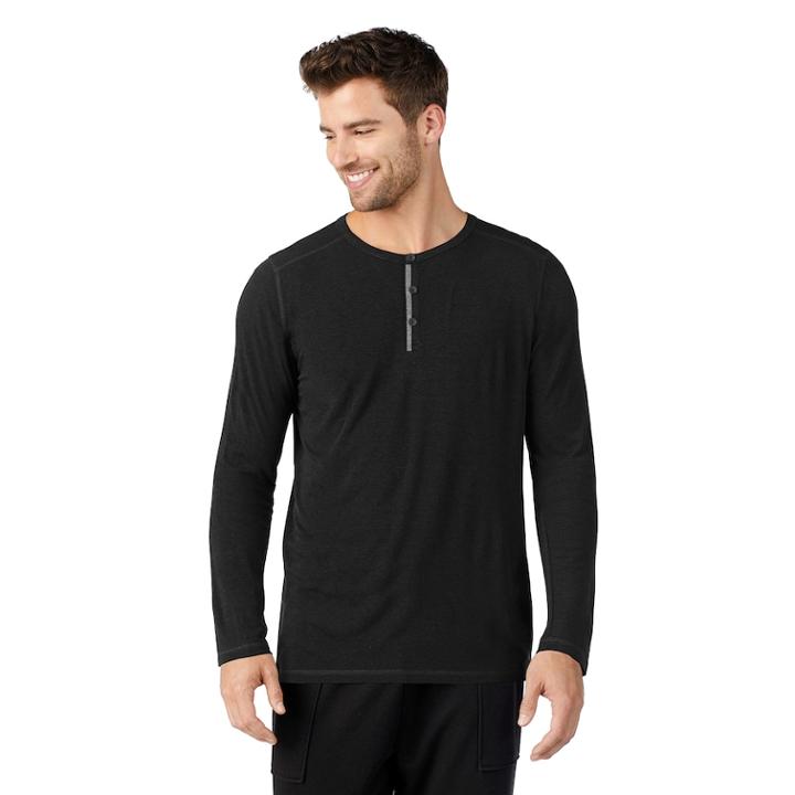 Men's Cuddl Duds Henley, Size: Large, Black