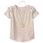 Girls 7-16 & Plus Size Self Esteem Patterned Cold Shoulder Top With Necklace, Girl's, Size: L Plus, White