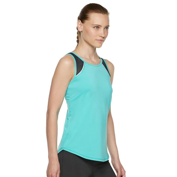 Women's Fila Sport&reg; Back Pleat Tank, Size: Large, Turquoise/blue (turq/aqua)