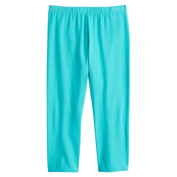 Girls 7-16 & Plus Size So&reg; Lattice Back Capri Leggings, Size: 18 1/2, Turquoise/blue (turq/aqua)