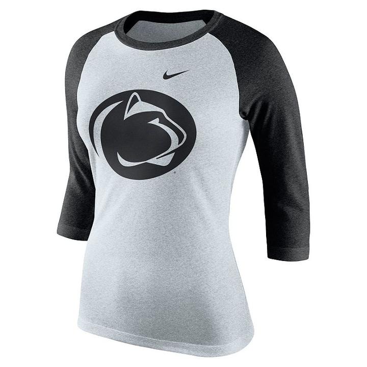 Women's Nike Penn State Nittany Lions Oatmeal Raglan Tee, Size: Xl, Natural
