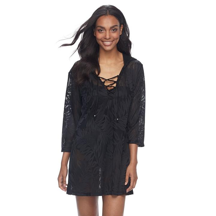 Women's Apt. 9&reg; Jacquard Palm Tunic Cover-up, Size: Xxl, Oxford