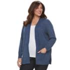 Plus Size Croft & Barrow&reg; Essential Open Front Cardigan, Women's, Size: 3xl, Dark Blue